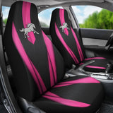 Amazing Dark Pink Horse Mustang Custom Metallic Style Printed Car Seat Covers 211901 - YourCarButBetter