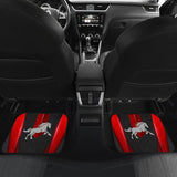 Amazing Dark Red Horse Mustang Custom Metallic Style Printed Car Floor Mats 211407 - YourCarButBetter