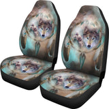 Amazing Dreamcatcher Blue Eyes Wolf Car Seat Covers 210507 - YourCarButBetter