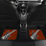 Amazing Electric Guitar In Red Themed Car Floor Mats 211305 - YourCarButBetter