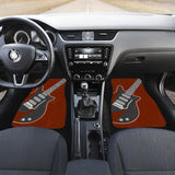 Amazing Electric Guitar In Red Themed Car Floor Mats 211305 - YourCarButBetter