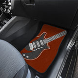 Amazing Electric Guitar In Red Themed Car Floor Mats 211305 - YourCarButBetter