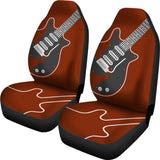 Amazing Electric Guitar In Red Themed Car Seat Covers 211305 - YourCarButBetter