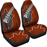 Amazing Electric Guitar In Red Themed Car Seat Covers 211305 - YourCarButBetter