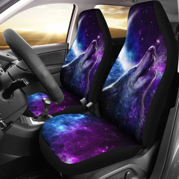 Amazing Galaxy Wolf And Moon Car Seat Covers 212203 - YourCarButBetter
