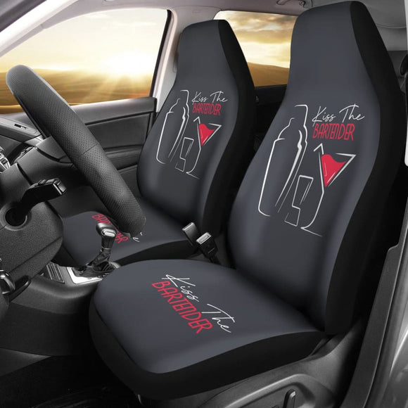 Amazing Gift For Bartender Lovers Kiss The Bartender Car Seat Covers 211601 - YourCarButBetter