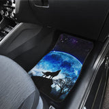 Amazing Gift Ideas Blue Full Moon Wolf Howling Car Floor Mats 211701 - YourCarButBetter