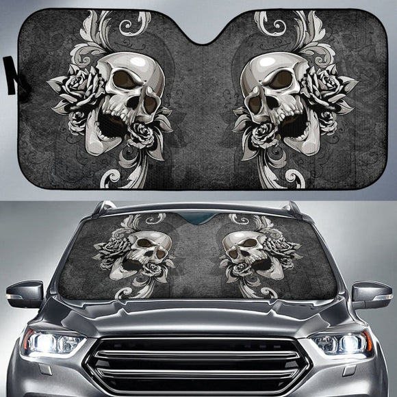 Amazing Gift Ideas Floral Skull Car Auto Sun Shades 210301 - YourCarButBetter