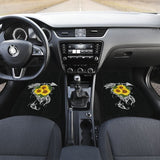 Amazing Gift Ideas Sunflower Native American Pattern Black Background Car Floor Mats 212204 - YourCarButBetter