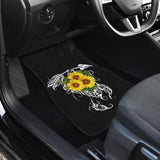 Amazing Gift Ideas Sunflower Native American Pattern Black Background Car Floor Mats 212204 - YourCarButBetter