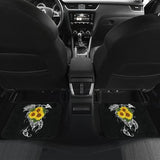 Amazing Gift Ideas Sunflower Native American Pattern Black Background Car Floor Mats 212204 - YourCarButBetter