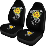 Amazing Gift Ideas Sunflower Native American Pattern Black Background Car Seat Covers 212204 - YourCarButBetter