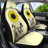 Amazing Gift Ideas Sunflower Native American Pattern Light Yellow Background Car Seat Covers 212204 - YourCarButBetter