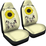 Amazing Gift Ideas Sunflower Native American Pattern Light Yellow Background Car Seat Covers 212204 - YourCarButBetter