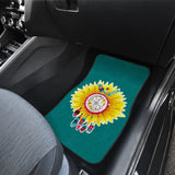 Amazing Gift Ideas Sunflower Native American Pattern Teal Background Car Floor Mats 212204 - YourCarButBetter