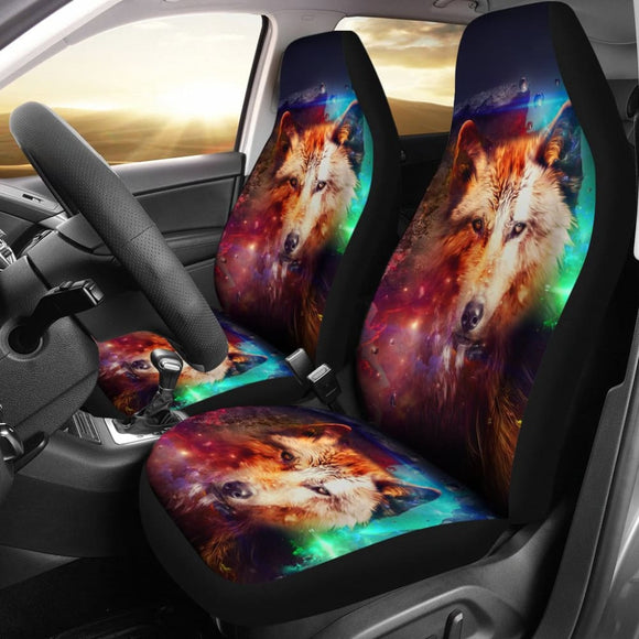 Amazing Gift Ideas Wolf Galaxy Car Seat Covers 211701 - YourCarButBetter
