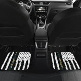 Amazing Green American Flag Black And White Car Floor Mats 211803 - YourCarButBetter