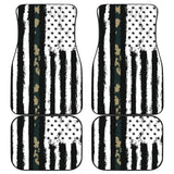 Amazing Green American Flag Black And White Car Floor Mats 211803 - YourCarButBetter