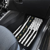 Amazing Green American Flag Black And White Car Floor Mats 211803 - YourCarButBetter