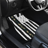 Amazing Green American Flag Black And White Car Floor Mats 211803 - YourCarButBetter