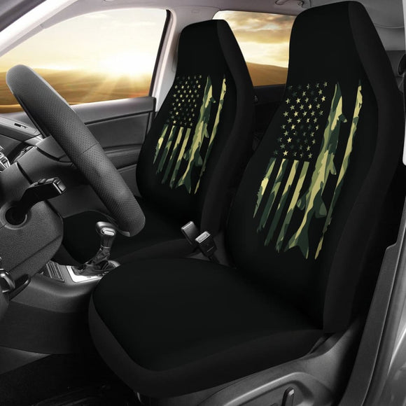 Amazing Green American Flag Car Seat Covers 211803 - YourCarButBetter