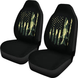 Amazing Green American Flag Car Seat Covers 211803 - YourCarButBetter