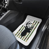 Amazing Green American Flag Deer Hunting Car Floor Mats 211803 - YourCarButBetter