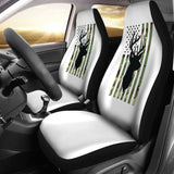 Amazing Green American Flag Deer Hunting Car Seat Covers 211803 - YourCarButBetter