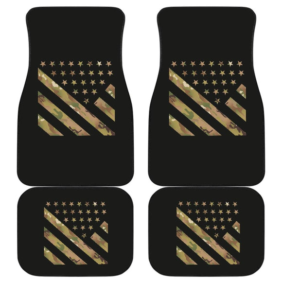 Amazing Green American Flag Stars And Stripes Car Floor Mats 211803 - YourCarButBetter