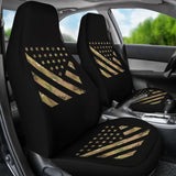 Amazing Green American Flag Stars And Stripes Car Seat Covers 211803 - YourCarButBetter