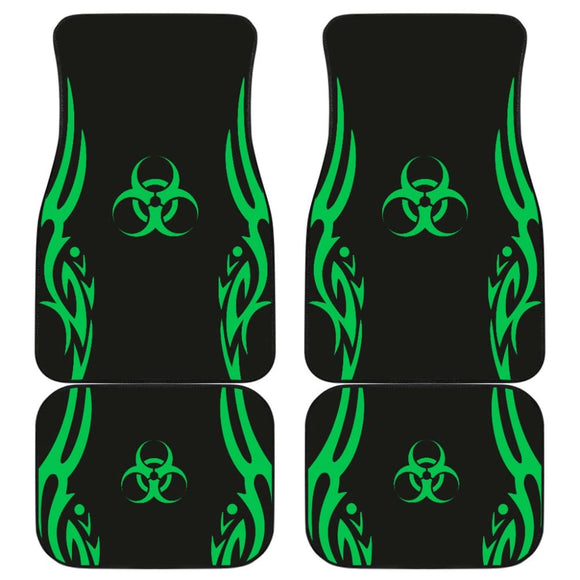 Amazing Green Biohazard Car Floor Mats 211401 - YourCarButBetter