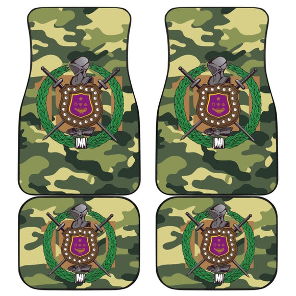 Amazing Green Camouflage Omega Psi Phi Car Floor Mats 211706 - YourCarButBetter