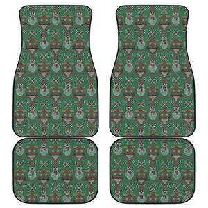 Amazing Green Ugly Christmas Snowman Pattern Car Floor Mats 211903 - YourCarButBetter