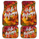 Amazing Hello Autumn Quote Car Floor Mats 210205 - YourCarButBetter