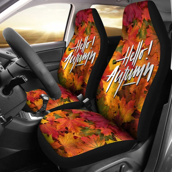 Amazing Hello Autumn Quote Car Seat Covers 210205 - YourCarButBetter