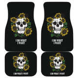 Amazing I Do What I Want Skull Sunflower Car Floor Mats 212004 - YourCarButBetter