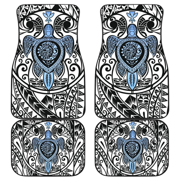 Amazing Kanaka Maoli Hawaiian Polynesian Tattoo Turtle Car Floor Mats 210805 - YourCarButBetter