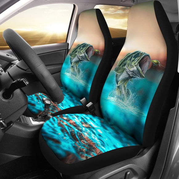 Amazing Largemouth Bass Fishing Car Seat Covers 210807 - YourCarButBetter