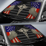 Amazing Patriot Nurse American Flag Car Auto Sun Shades 210401 - YourCarButBetter