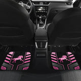 Amazing Pink Black Horse Mustang Custom Metallic Style Printed Car Floor Mats 211901 - YourCarButBetter