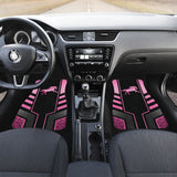 Amazing Pink Black Horse Mustang Custom Metallic Style Printed Car Floor Mats 211901 - YourCarButBetter