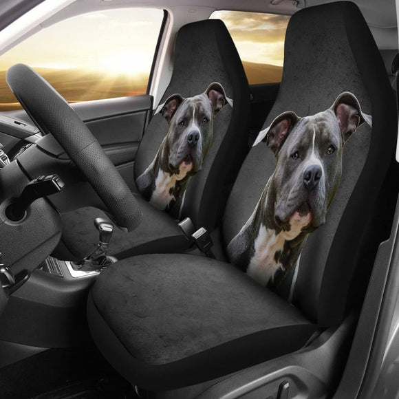 Amazing Pit Bull Dog Print Car Seat Covers 210802 - YourCarButBetter