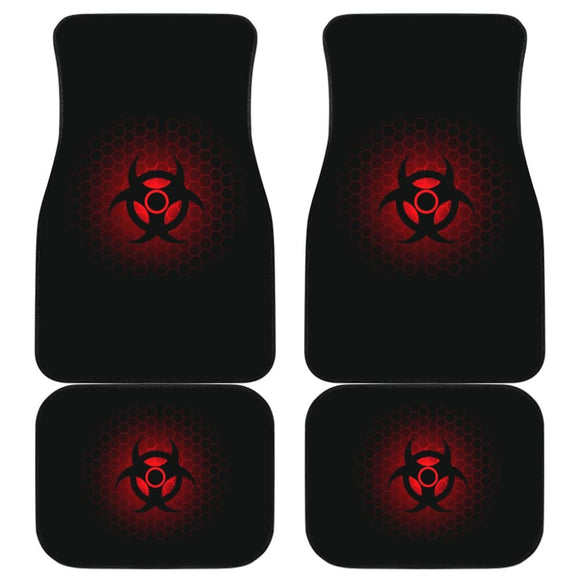 Amazing Red Alert Biohazard Car Floor Mats 211401 - YourCarButBetter