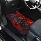 Amazing Red Fire Music Headphone Gothic Skull Car Floor Mats 211804 - YourCarButBetter