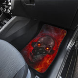 Amazing Red Fire Music Headphone Gothic Skull Car Floor Mats 211804 - YourCarButBetter