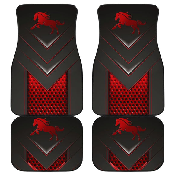 Amazing Red Horse Metallic Custom Style Printed Car Floor Mats 211501 - YourCarButBetter