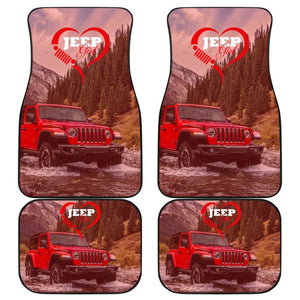 Amazing Red Jeep Girl Car Floor Mats 211703 - YourCarButBetter