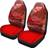 Amazing Red Jeep Girl Car Seat Covers 211703 - YourCarButBetter