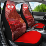 Amazing Red Jeep Girl Car Seat Covers 211703 - YourCarButBetter
