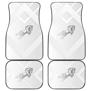 Amazing Shine Silver Horse Mustang Custom Metallic Style Printed Car Floor Mats 211407 - YourCarButBetter